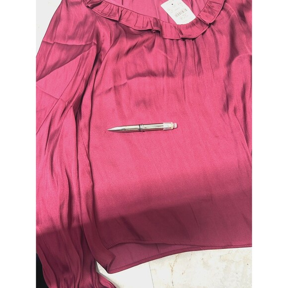 J.Crew Ruffle Neck top  Raspberry color‎ size S - Picture 12 of 13